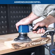 Scheppach-Sandpapierbürste mit integriertem Halter für präzises Schleifen von Holzwerkstücken