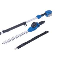 Akku-Teleskop-Heckenschere C-PHS410-X von Scheppach, seitlich von links gezeigt.