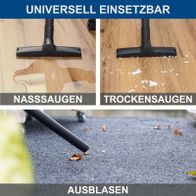 Universal einsetzbare Saugnapfvarianten für Nass- und Trockensaugen sowie Ausblasen von Staub und Feinmaterial