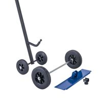 Scheppach-Werkzeug mit zwei Rädern und Hebel für Transport und Positionierung