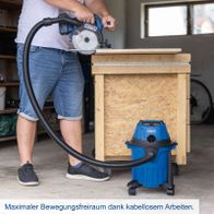 Kabelfreies Arbeiten mit Scheppach-Vakuumsystem für maximale Bewegungsfreiheit