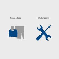 Werkzeugset mit Transportbeutel und Wartungsarm für tragbare Kompressoren