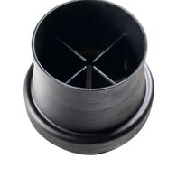 Absauganlage DC100 Scheppach, Metallbehälter mit 100mm Anschluss, Ansicht von oben.