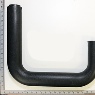 Ein Griff mit U-förmigem Design, von der Seite betrachtet. Die Länge beträgt etwa 20 cm und die Höhe etwa 15 cm.