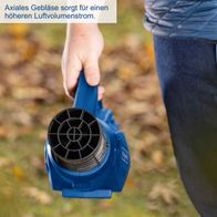 Der Akku-Laubbläser C-BL700-X Scheppach verfügt über ein axiales Gebläse für einen höheren Luftvolumenstrom.