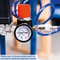 Der Kesseldruck kann jederzeit mit dem Druckmanometer abgelesen werden.