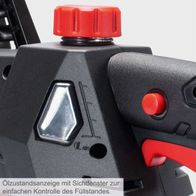 Ölstandanzeige mit Sichtfenster zur einfachen Kontrolle des Füllstandes.