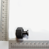 Spannhülse 1/4" von Scheppach. Gezeigt von der Seite neben einem Lineal zur Größenveranschaulichung.