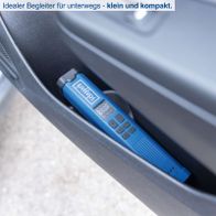 Idealer Begleiter für unterwegs - klein und kompakt. Der Akku-Handkompressor CAP150-4V von Scheppach ist perfekt für den mobilen Einsatz geeignet.