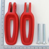 Scheppach-Verstellschrauben mit integrierten Halterungen und passenden Muttern und Bolzen