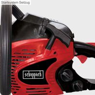 Das Startsystem des Scheppach Benzin-Kettensäge CSP41 ermöglicht einen einfachen und zuverlässigen Start. Das Seilzugsystem sorgt für eine schnelle und effiziente Inbetriebnahme der Säge.