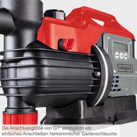 Der Hauswasserautomat GP1000 Jet LCD von Scheppach ermöglicht einfaches Anschließen herkömmlicher Gartenschläuche mit der Anschlussgröße G1.