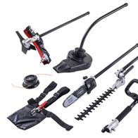 Multifunktionswerkzeug mit Benzinmotor, inkl. Sägeblatt, Hebebühne, Rasenmäher, Kehrblech und Handgriff für Scheppach MTC42-5P