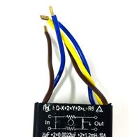 Transformator mit Schaltzeichen und technischen Daten für Wechselstromanwendung