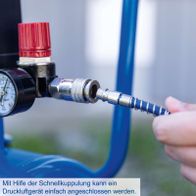 Schnellkupplung für einfachen Anschluss eines Druckluftgeräts an Kompressor HC30ox
