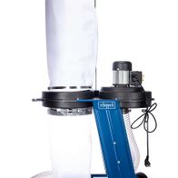 Absauganlage HD12 Scheppach, Ansicht von der Seite. 230V, 500Watt, 75L Auffangbehälter, 100mm Anschluss.