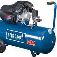 Scheppach Kompressor HC100dc, 100L, 3,0 PS, 412 l/min, von vorne gezeigt.