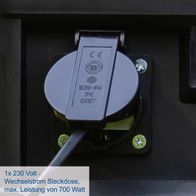 Scheppach-Wechselstrom-Steckdose mit 230 Volt, max. 700 Watt Leistung