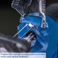 LED work light ensuring clear illumination for Scheppach cordless jigsaw