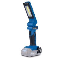 Akku-Arbeitsleuchte C-WL20-X mit 270° drehbarer und 180° schwenkbarer Kopf, bis zu 300 Lumen Lichtstrom, ohne Akku & Ladegerät. Produktansicht von der Seite.
