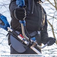 Schultergurt für ermüdungsfreies Arbeiten beim Akku-Freischneider