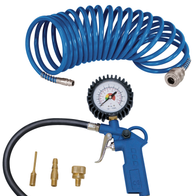 Scheppach-Druckluft-Zubehörset mit Luftschlauch, Druckmesser, Handpumpe und Adapterstücken