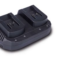 Doppelladegerät GO-BC2.4Twin gomag von Scheppach, Ansicht von schräg oben.