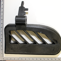 Rückschlagsicherung von Scheppach, gezeigt von der Seite mit einem Lineal zur Größenmessung.