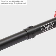 Einfache Verriegelung der verschiedenen Komponenten. Der Laubsauger und -bläser LBH2600P von Scheppach bietet eine einfache Verriegelung der verschiedenen Komponenten für eine schnelle und unkomplizierte Handhabung.