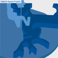 Die Dekupiersäge DECO-FLEX eignet sich ideal für filigrane Projekte. Sie bietet eine Schnitthöhe von 50mm und eine Leistung von 125W bei 50Hz und 230-240V.