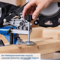 Werkstückniederhalter für maximale Sicherheit beim Sägen auf Scheppach-Kappzugsäge