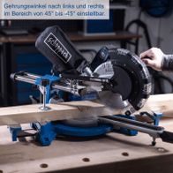 Scheppach Akku-Kapp-, Zug- und Gehrungssäge mit verstellbarem Winkel von ±45°