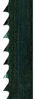 Scheppach Bandsägeblatt 2360mm / 6mm / 0,65mm / 10 Z/Z. Das Sägeblatt ist von vorne gezeigt.