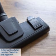 Einfaches Umschalten zwischen Glattböden und Teppichen