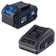 Scheppach-Ladegerät mit 40Ah-Batterie und Standby-Funktion für Akku-Ladung
