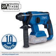 Scheppach Akku-Bohrhammer mit 20V-Xixes-Batterie-System, 10 Jahre Garantie, inkl. Online-Registrierung für kostenlose 10-Jahres-Garantie
