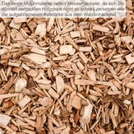 Holzchips aus Messerhäcksler für Mulchmaterial, die langsamer zerfallen als Stücke vom Walzenhäcksler