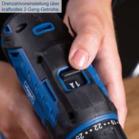 Scheppach Akku-Bohrschrauber mit Drehzahlvorwahl über 2-Gang-Getriebe, LED-Anzeige und Akku-Ladegerät