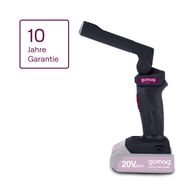 Die Akku-Arbeitsleuchte GO-AL20 gomag bietet eine 10-jährige Garantie und verfügt über eine 20V, 2.0 Ah Li-Ion Power Batterie.