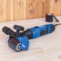 Scheppach-Bürstenschleifer mit variabler Drehzahl und Schleifbürstenaufsatz für Renovierungsschleifer