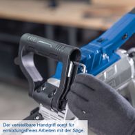 Verstellbarer Handgriff für ermüdungsfreies Arbeiten mit der Metallbandsäge