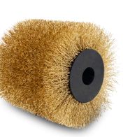 Messingdrahtbürste Scheppach (DIY) - MRS1300. Gezeigt von der Seite mit Borsten und zentraler Befestigung.