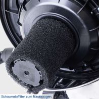 Funktionsfilter für Nasssauger mit Schaumstofffilterelement zur Abscheidung von Feinstaub und Flüssigkeit