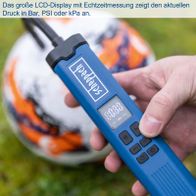 Das große LCD-Display mit Echtzeitmessung zeigt den aktuellen Druck in Bar, PSI oder kPa an. Der Druckmesser ist ein Produkt von Scheppach.