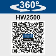 Der Hubwagen HW2500 von Scheppach bietet eine 360-Grad-Drehbarkeit für maximale Wendigkeit. Weitere Details finden Sie unter dem QR-Code.