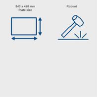 The Scheppach HP2300S Wacker Plate Compactor features a 54 x 42 cm plate, robust design, 35 cm compaction depth, and comes with a wheeled kit and rubber mat.
