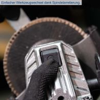 Einfacher Werkzeugwechsel dank Spindelarretierung.