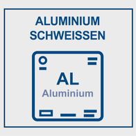 Chemisches Symbol für Aluminium mit Bezeichnung 'Aluminium Schweißen'