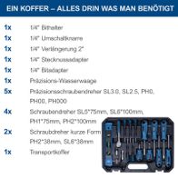 Werkzeugkoffer TB90 mit 88 Teilen: Bithalter, Adapter und Schraubendreher inkl. Präzisionsschraubendreher und Transportkoffer für Scheppach-Tools