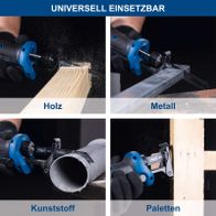 Universal-Anwendungssatz für Akku-Säbelsäge mit Holz-, Metall-, Kunststoff- und Paletten-Maschen
